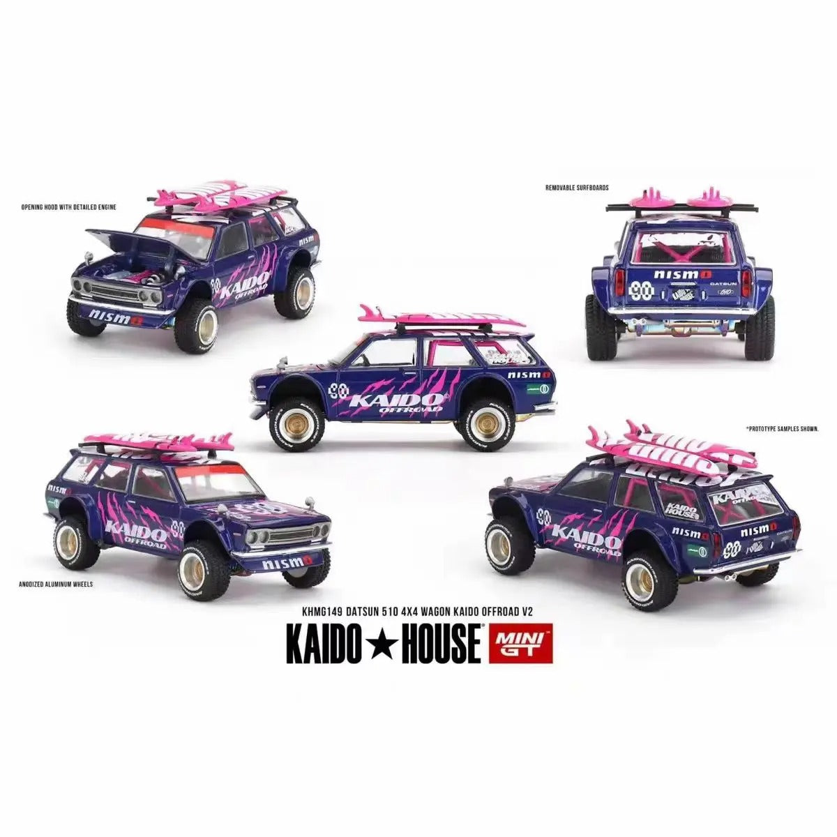 Kaido House x MINI GT Datsun 510 4x4 Wagon KAIDO Offroad V2 — KHMG149