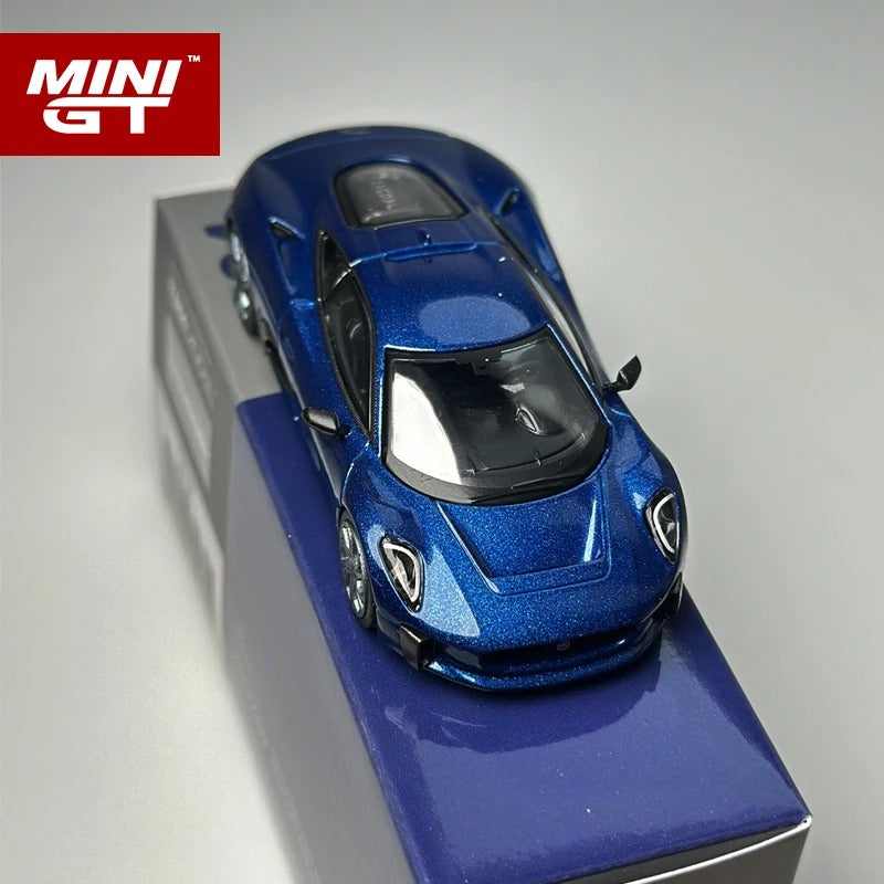 MiniGT Jaguar C‑X75 – Metal Blue (MGT884)