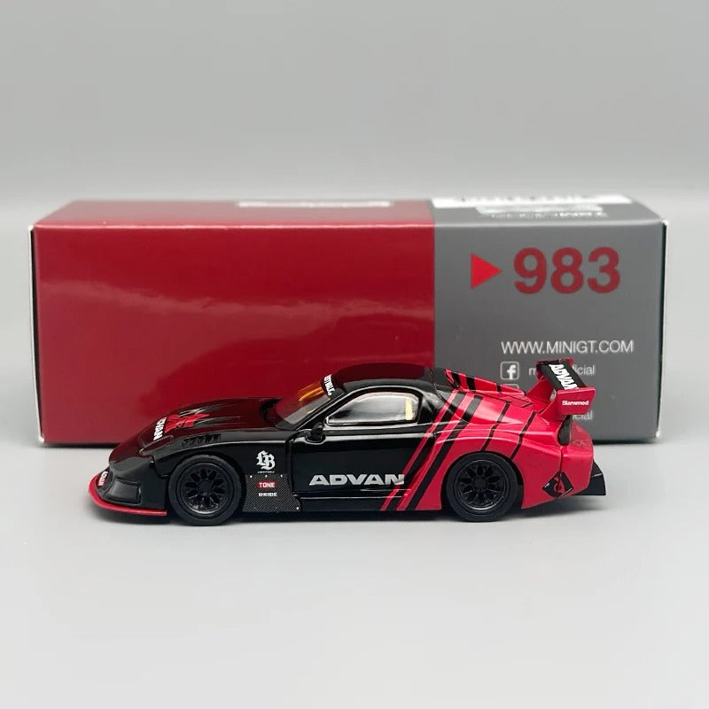 MiniGT Advan Mazda RX‑7 LB‑Super Silhouette – Black/Red (MGT983)