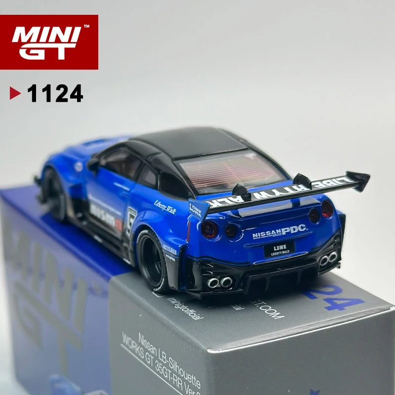 MiniGT LB‑Silhouette WORKS GT Nissan 35GT‑RR V2 – Blue (MGT1124)