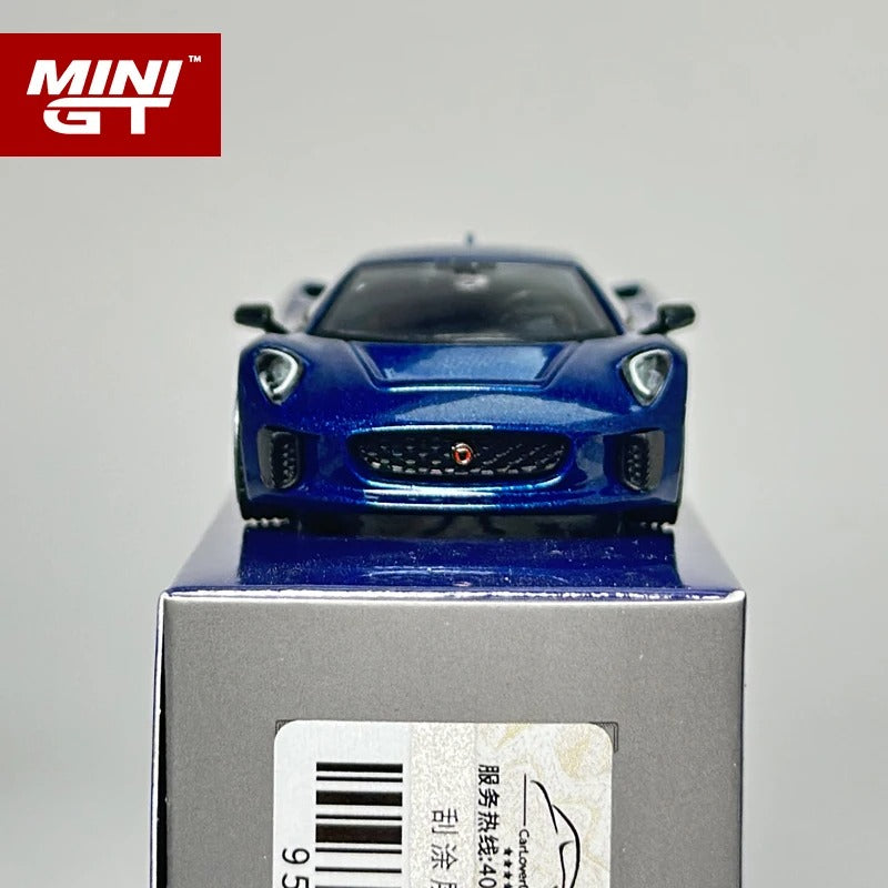 MiniGT Jaguar C‑X75 – Metal Blue (MGT884)