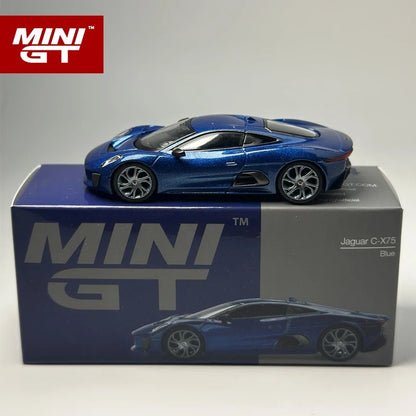 MiniGT Jaguar C‑X75 – Metal Blue (MGT884)