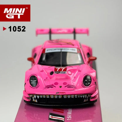 MiniGT Porsche 911 GT3 R #77 – AO Racing “Pink Dinosaur” (MGT1052)