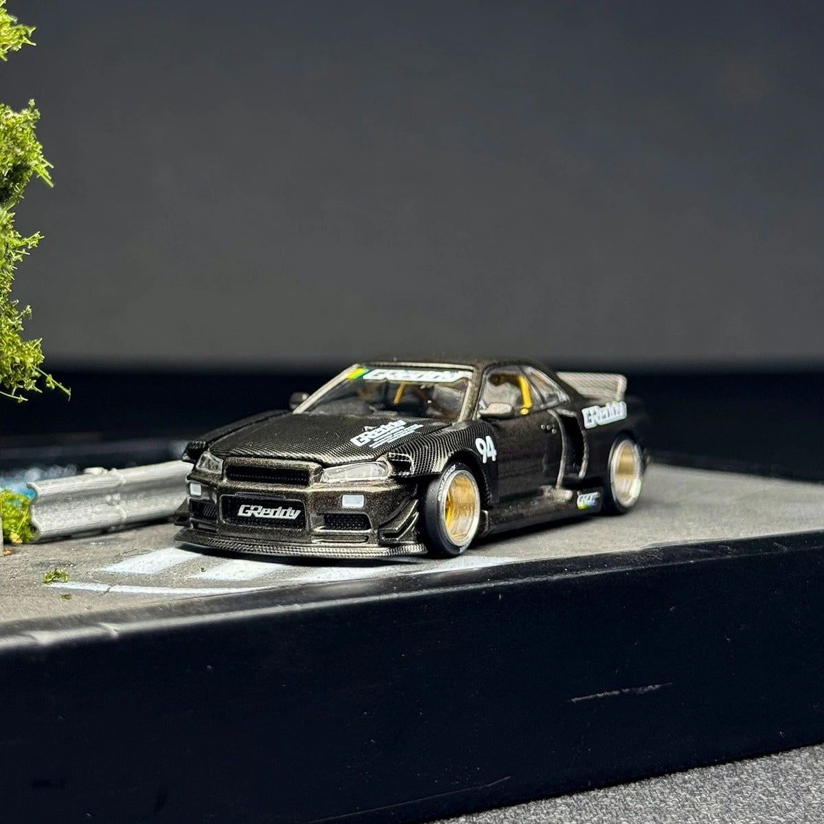 KaidoHouse x MiniGT R34 #222 — Greddy Black/Carbon LIMITED
