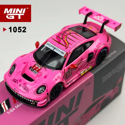 MiniGT Porsche 911 GT3 R #77 – AO Racing “Pink Dinosaur” (MGT1052)