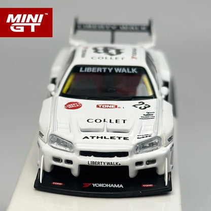 Nissan LB‑ER34 Super Silhouette – ATHLETE/COLLET V1 (White) – Mini GT #1059