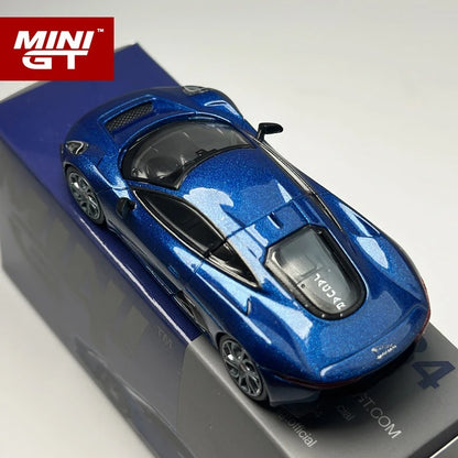 MiniGT Jaguar C‑X75 – Metal Blue (MGT884)