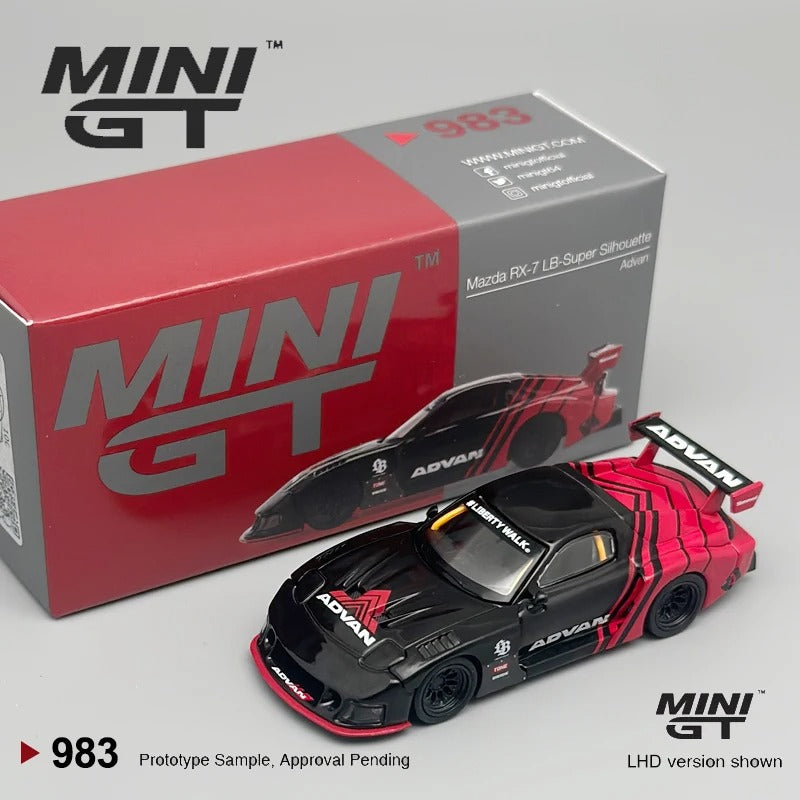 MiniGT Advan Mazda RX‑7 LB‑Super Silhouette – Black/Red (MGT983)