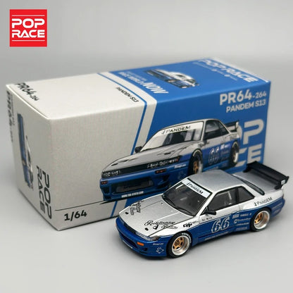 POPRACE Nissan Silvia S13 – Silver Blue (PR64‑264)