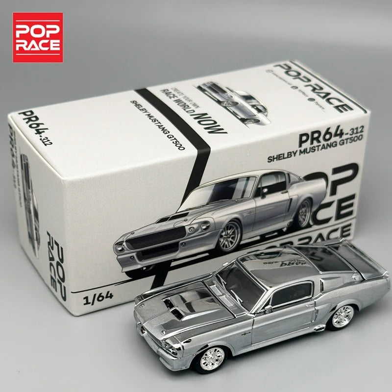 POPRACE Ford Mustang GT500 – Chrome Silver (PR64‑312)