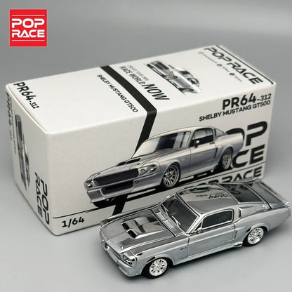 POPRACE Ford Mustang GT500 – Chrome Silver (PR64‑312)