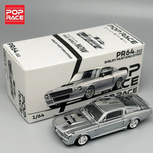 POPRACE Ford Mustang GT500 – Chrome Silver (PR64‑312)