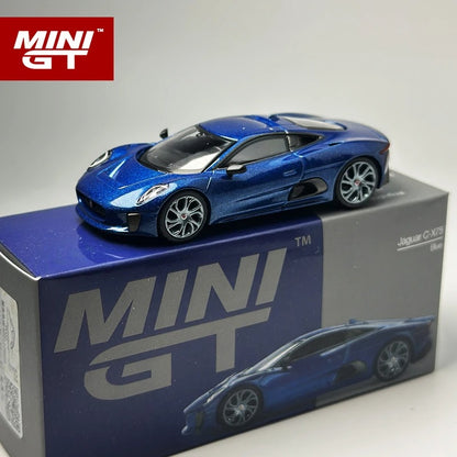 MiniGT Jaguar C‑X75 – Metal Blue (MGT884)