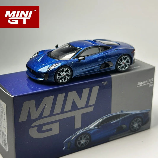 MiniGT Jaguar C‑X75 – Metal Blue (MGT884)